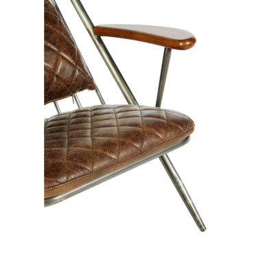Orsina Hoxton Brown Genuine Leather Accent Chair | Modern Occasional Seat