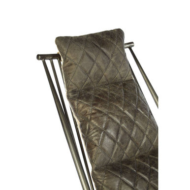 Orsina Hoxton Modern Accent Chair – Genuine Grey Leather Lounge Seating