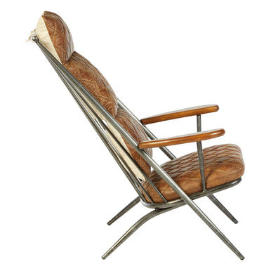 Orsina Hoxton Light Brown Leather Chair | Modern Lounge Accent Chair