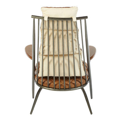Orsina Hoxton Light Brown Leather Chair | Modern Lounge Accent Chair