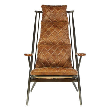 Orsina Hoxton Light Brown Leather Chair | Modern Lounge Accent Chair
