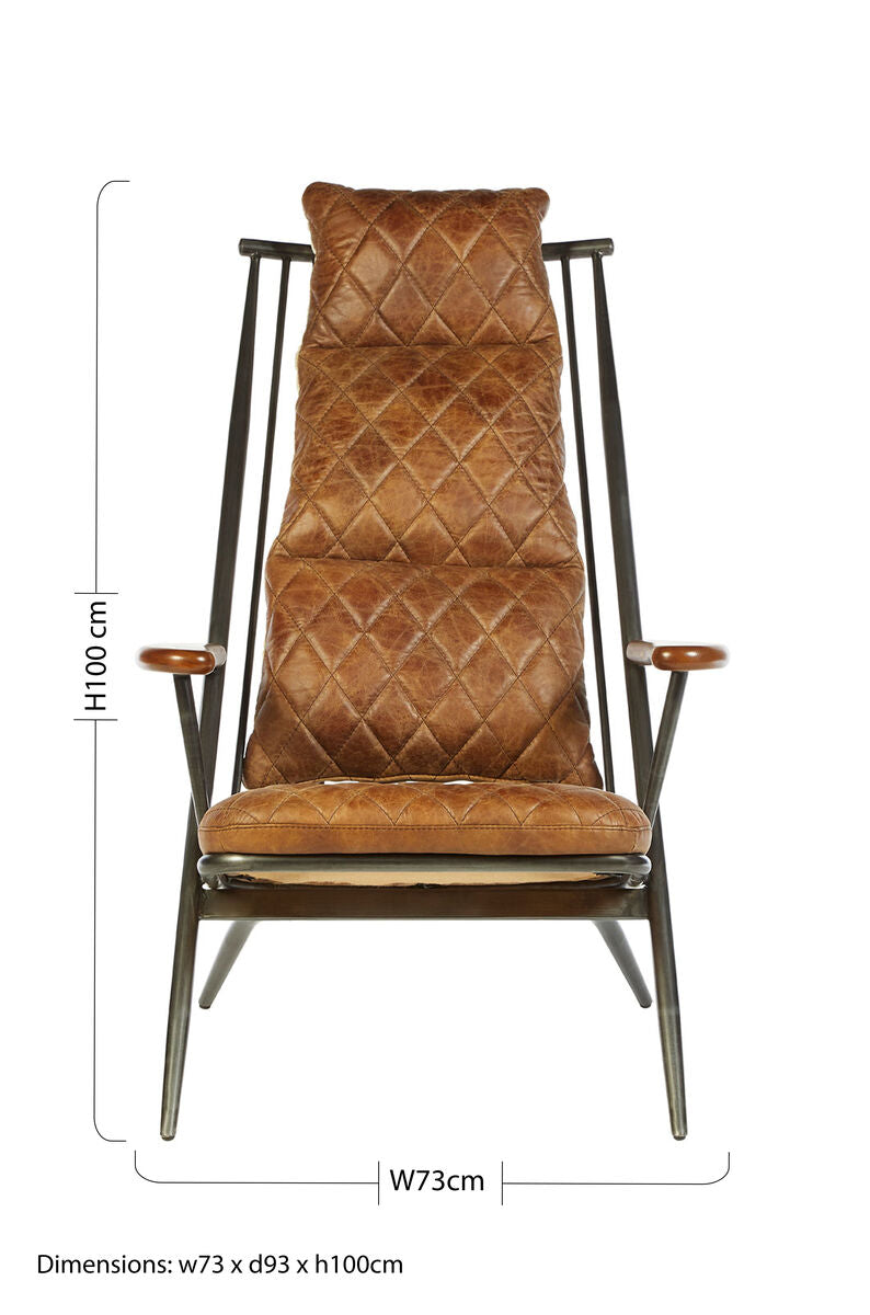 Orsina Hoxton Light Brown Leather Chair | Modern Lounge Accent Chair