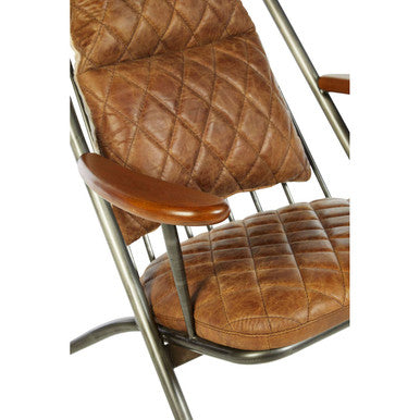 Orsina Hoxton Light Brown Leather Chair | Modern Lounge Accent Chair