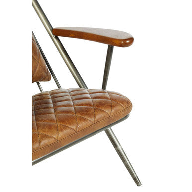 Orsina Hoxton Light Brown Leather Chair | Modern Lounge Accent Chair