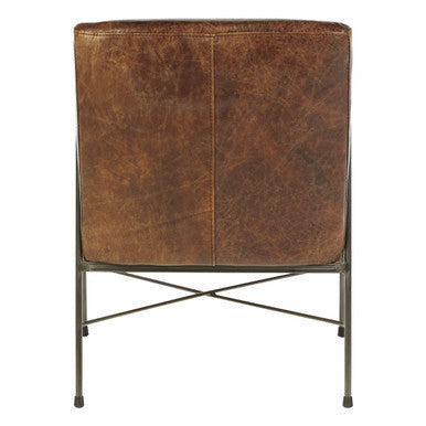 Orsina Hoxton Brown Leather Lounge Chair – Modern Living Room Armchair