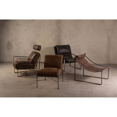 Orsina Hoxton Brown Leather Lounge Chair – Modern Living Room Armchair