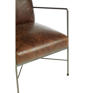 Orsina Hoxton Brown Leather Lounge Chair – Modern Living Room Armchair