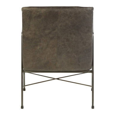 Orsina Hoxton Grey Leather Lounge Chair – Modern Contemporary Accent