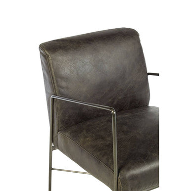 Orsina Hoxton Grey Leather Lounge Chair – Modern Contemporary Accent