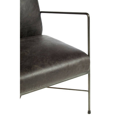 Orsina Hoxton Grey Leather Lounge Chair – Modern Contemporary Accent