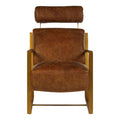 Orsina Hoxton Leather Lounge Chair – Light Brown Industrial Iron Frame