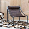 Orsina Hoxton Brown Leather Sling Chair – Modern Lounge Accent Seating