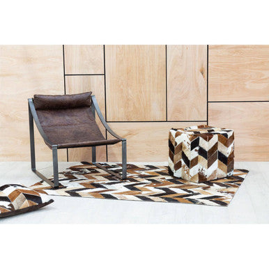 Orsina Hoxton Brown Leather Sling Chair – Modern Lounge Accent Seating