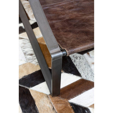 Orsina Hoxton Brown Leather Sling Chair – Modern Lounge Accent Seating