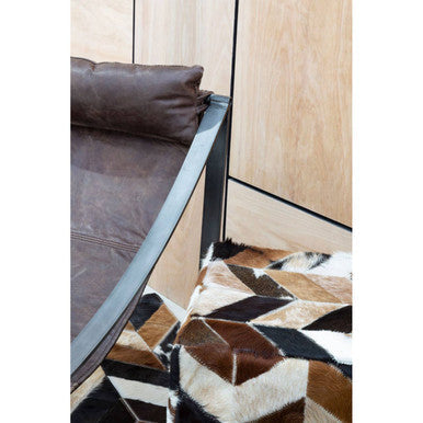 Orsina Hoxton Brown Leather Sling Chair – Modern Lounge Accent Seating