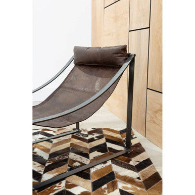 Orsina Hoxton Brown Leather Sling Chair – Modern Lounge Accent Seating