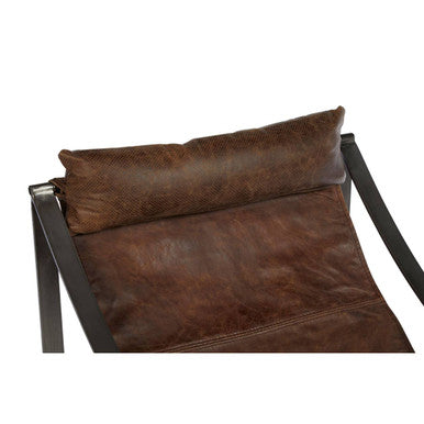 Orsina Hoxton Brown Leather Sling Chair – Modern Lounge Accent Seating