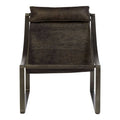 Orsina Hoxton Antique Black Leather Sling Chair – Modern Accent Seating