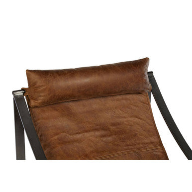 Orsina Hoxton Light Brown Genuine Leather Sling Accent Chair