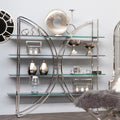 Orsina Vogue Curved Shelf Unit | Stainless Steel & Black Glass