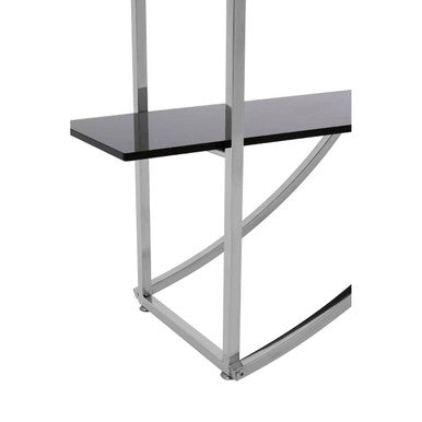 Orsina Vogue Curved Shelf Unit | Stainless Steel & Black Glass