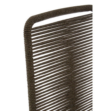 Orsina Sisal Grey Rope Dining Chair | Modern Black Iron Frame