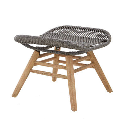 Orsina Sisal Grey Rope Lounge Chair and Footstool – Steel & Wood