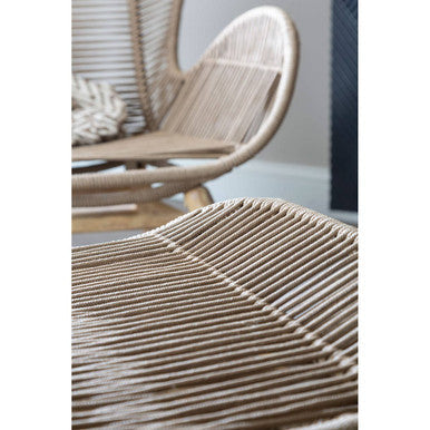 Orsina Sisal Latte Rope Lounge Chair and Footstool – Steel & Wood