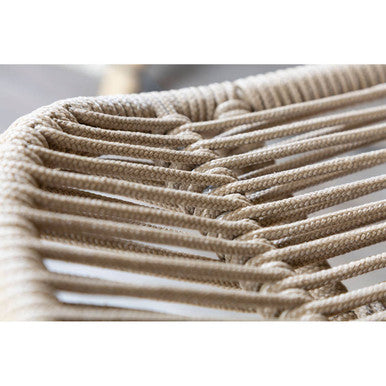 Orsina Sisal Latte Rope Lounge Chair and Footstool – Steel & Wood