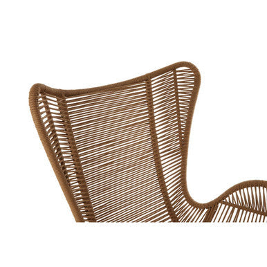 Orsina Sisal Latte Rope Lounge Chair and Footstool – Steel & Wood