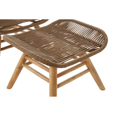 Orsina Sisal Latte Rope Lounge Chair and Footstool – Steel & Wood