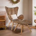 Orsina Sisal Latte Rope Lounge Chair and Footstool – Steel & Wood