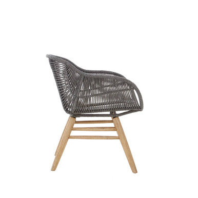 Orsina Sisal Grey Rope Armchair – Coastal Iron Frame Accent Chair