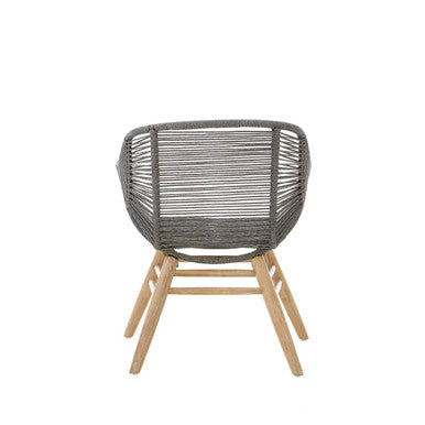 Orsina Sisal Grey Rope Armchair – Coastal Iron Frame Accent Chair