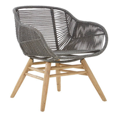 Orsina Sisal Grey Rope Armchair – Coastal Iron Frame Accent Chair