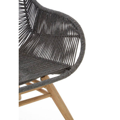 Orsina Sisal Grey Rope Armchair – Coastal Iron Frame Accent Chair