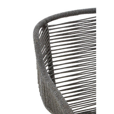 Orsina Sisal Grey Rope Armchair – Coastal Iron Frame Accent Chair