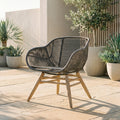 Orsina Sisal Grey Rope Armchair – Coastal Iron Frame Accent Chair
