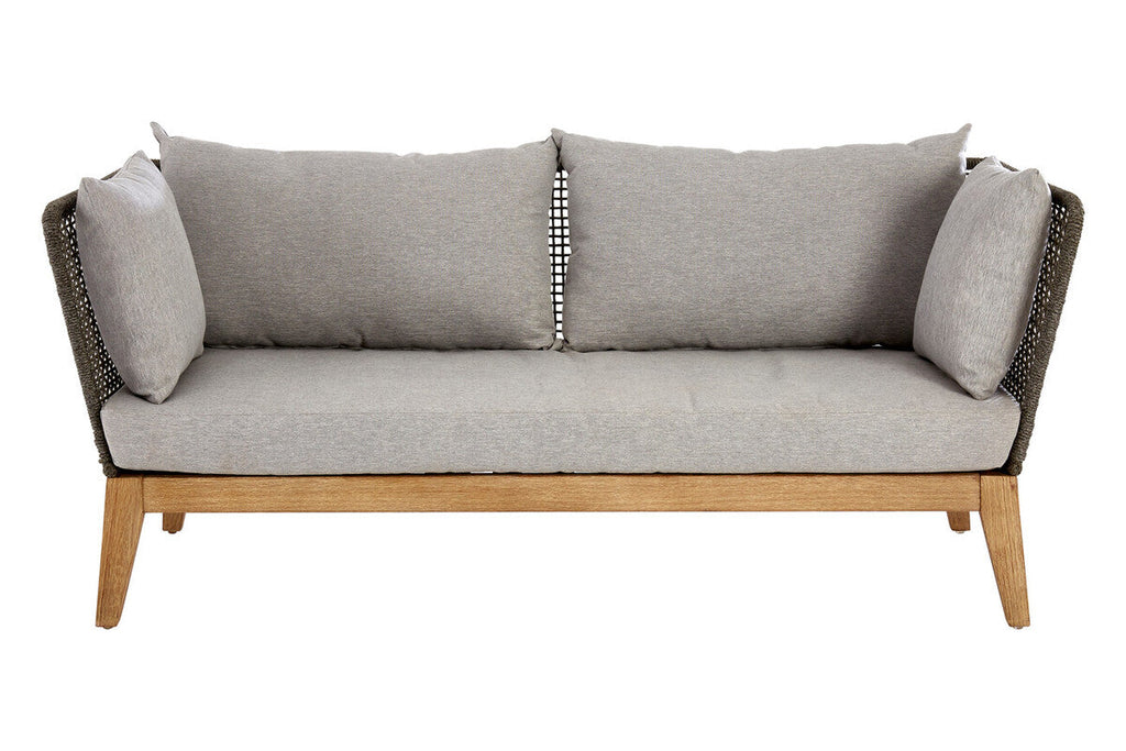 Orsina Opus 3 Seater Grey Sofa | Mid-Century Woven Rope Couch