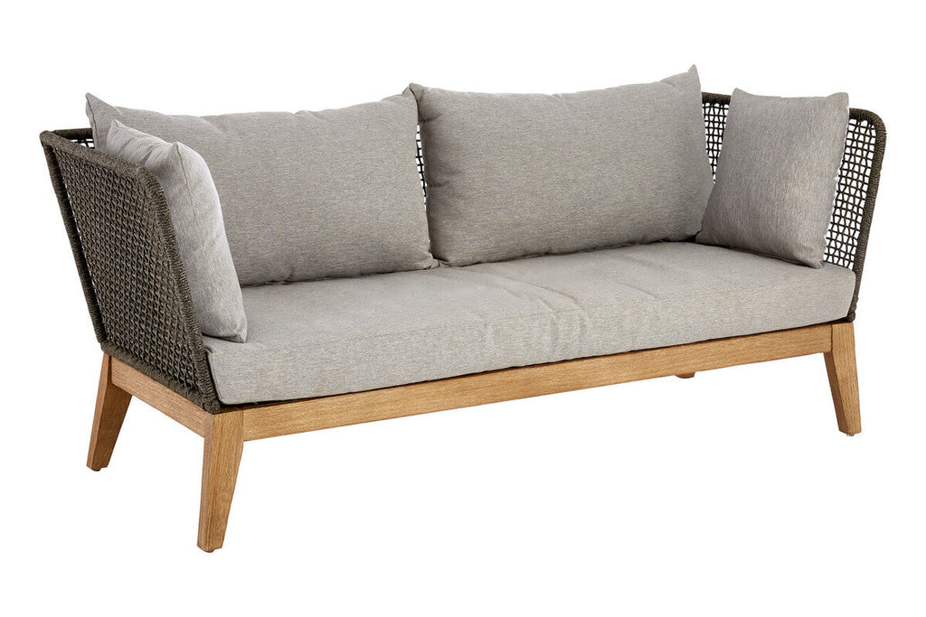 Orsina Opus 3 Seater Grey Sofa | Mid-Century Woven Rope Couch