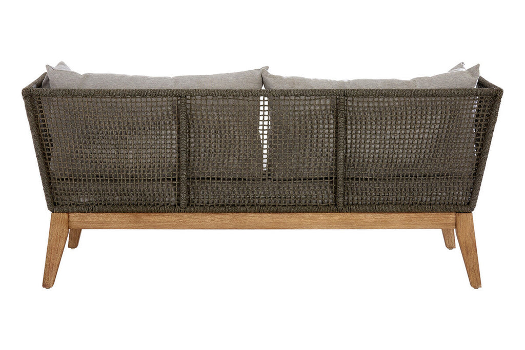 Orsina Opus 3 Seater Grey Sofa | Mid-Century Woven Rope Couch