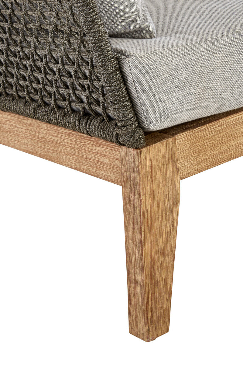 Orsina Opus 3 Seater Grey Sofa | Mid-Century Woven Rope Couch