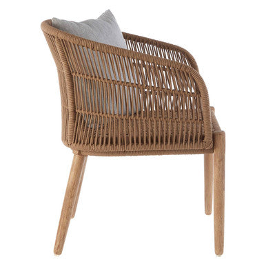 Orsina Opus Armchair – Woven Rope & Eucalyptus Wood Accent Chair