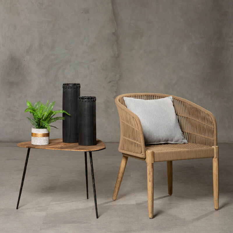 Orsina Opus Armchair – Woven Rope & Eucalyptus Wood Accent Chair
