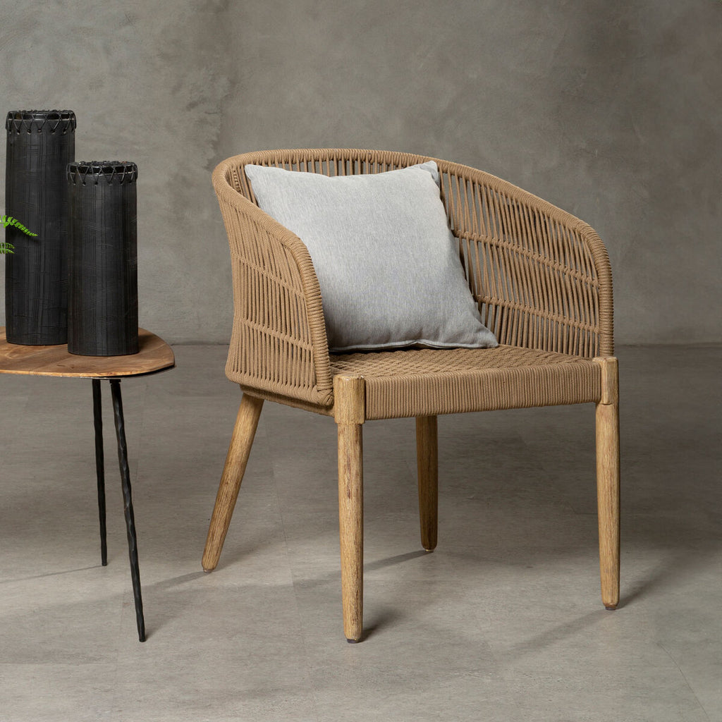 Orsina Opus Armchair – Woven Rope & Eucalyptus Wood Accent Chair