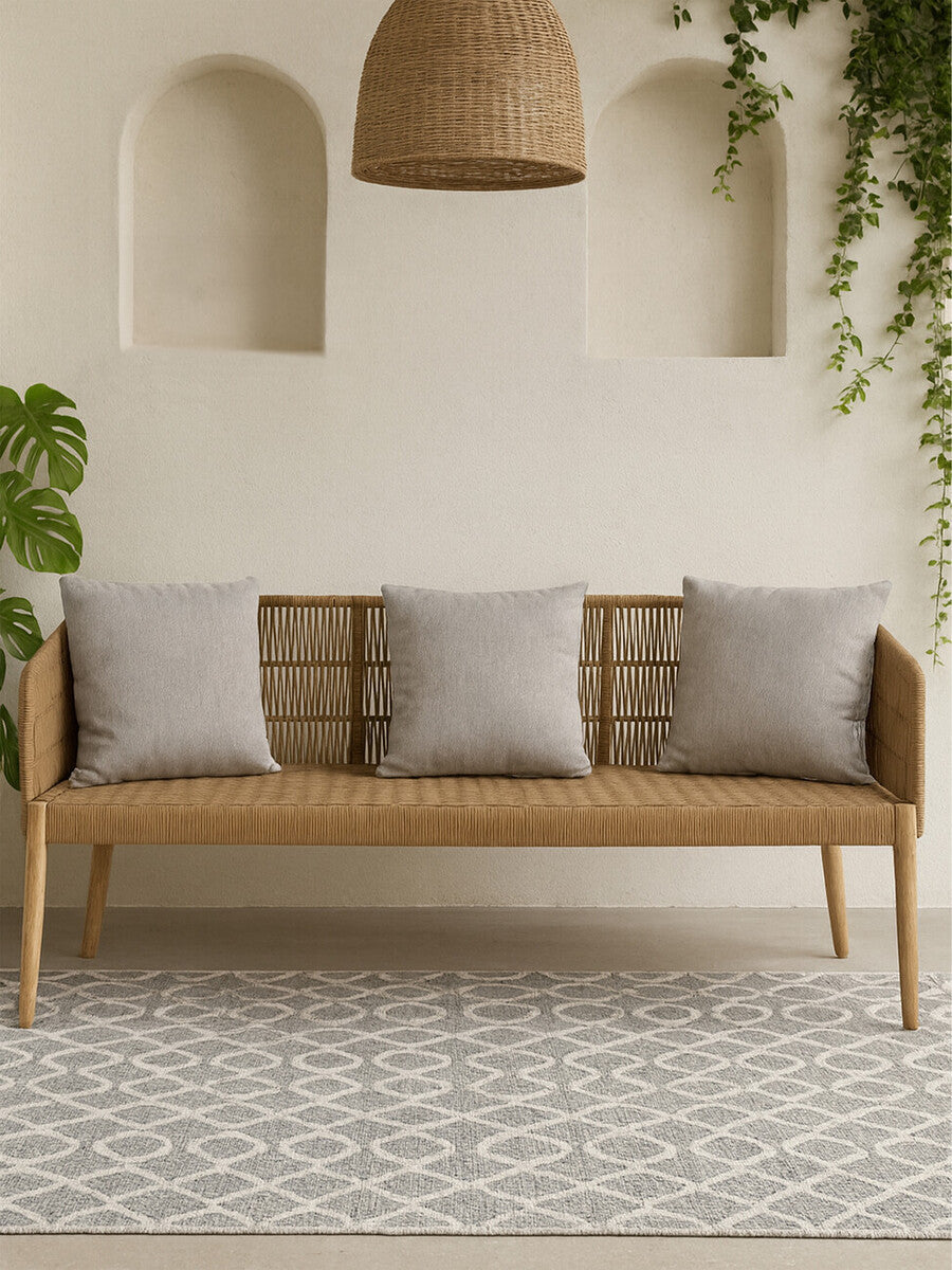 Orsina Opus 3 Seater Sofa – Eucalyptus Wood and Rope Scandinavian Design