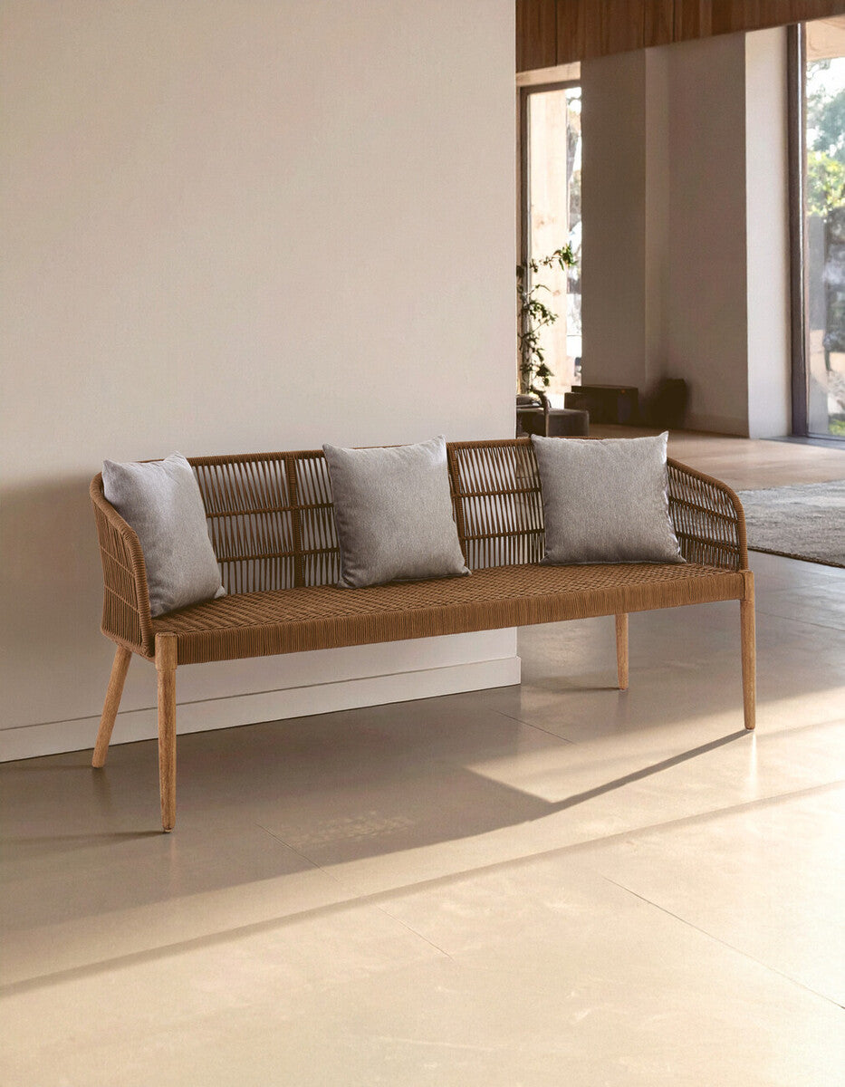 Orsina Opus 3 Seater Sofa – Eucalyptus Wood and Rope Scandinavian Design