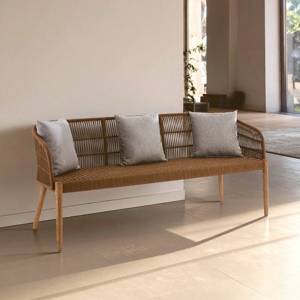 Orsina Opus 3 Seater Sofa – Eucalyptus Wood and Rope Scandinavian Design