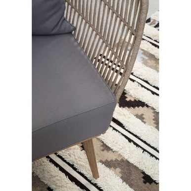 Orsina Opus 2 Seater Rope Sofa – Eucalyptus Wood & Grey Loveseat