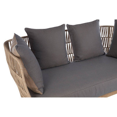 Orsina Opus 2 Seater Rope Sofa – Eucalyptus Wood & Grey Loveseat